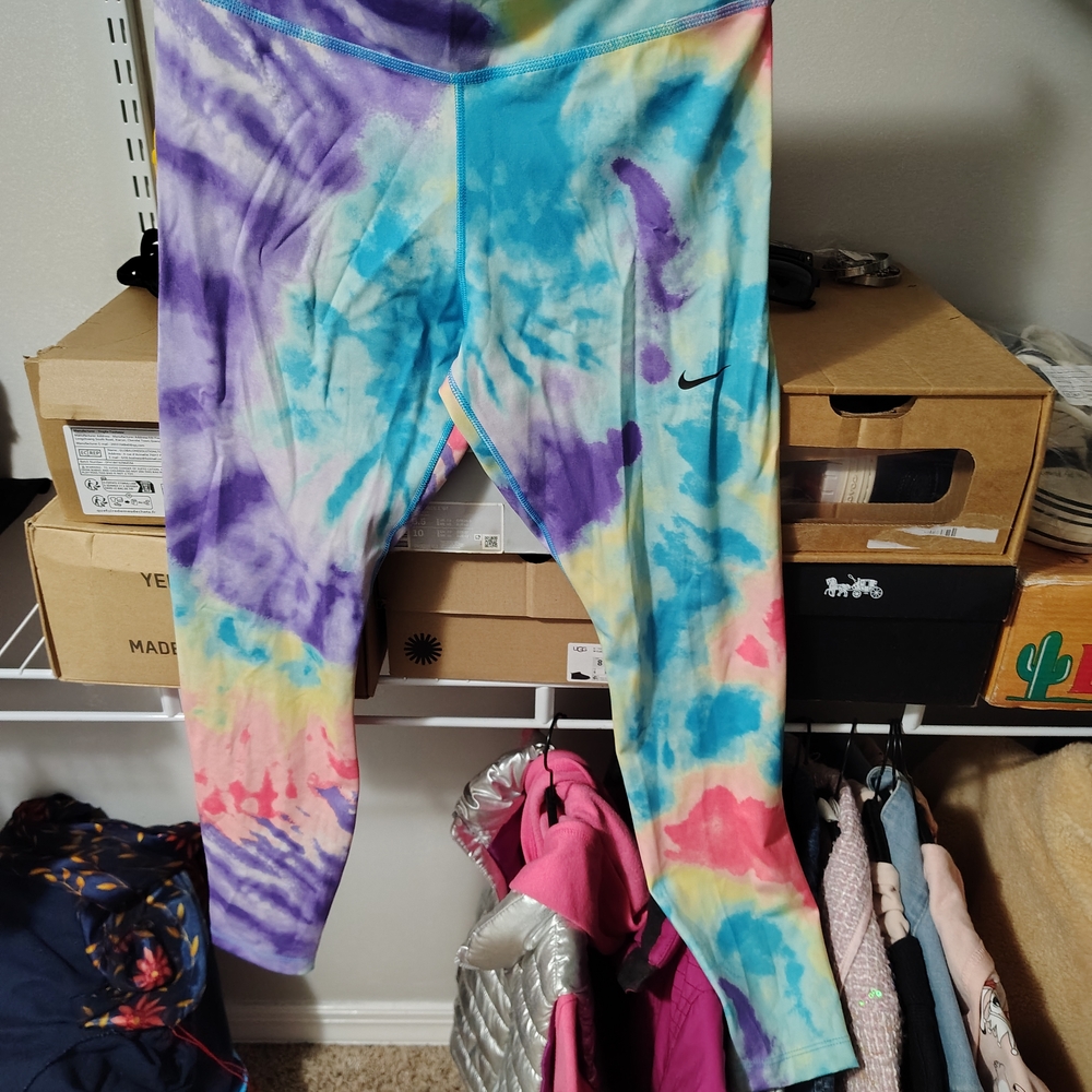 Nike Colorful Tie-Dye Leggings - Blue, Purple, Pink, Yellow